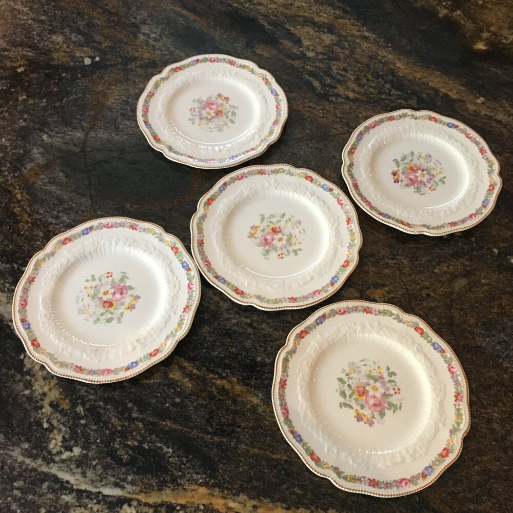 Vtg Johnson Bros Marlow Bread Butter Plates Set 5 Old Staffordshire England 6"